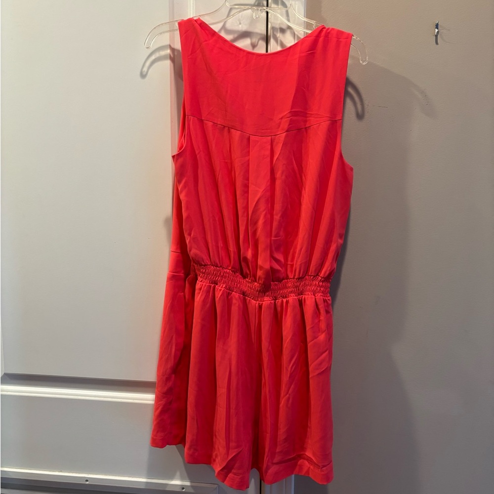 Express Orange Red Ruffled Mini Sundress - Picture 3 of 3